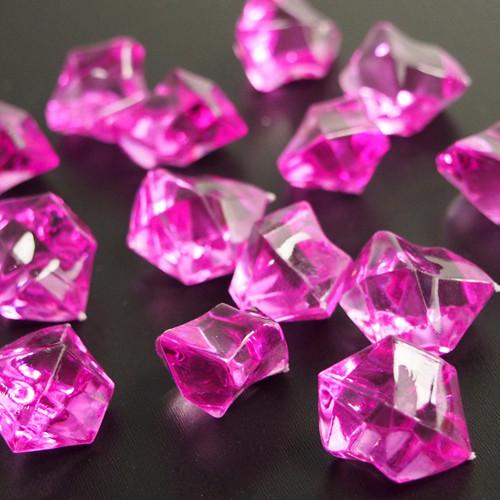 Acrylic Crystal Ice Rocks Table Scatter, 1-Inch, 150-Piece, Fuchsia