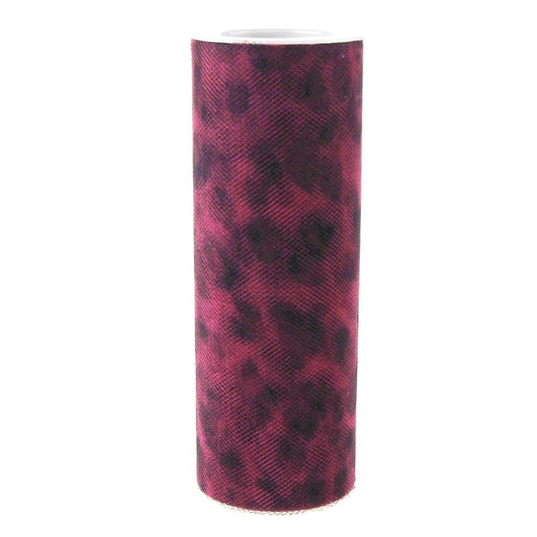 Cheetah Print Tulle Spool, 6-Inch, 10 Yards, Fuchsia