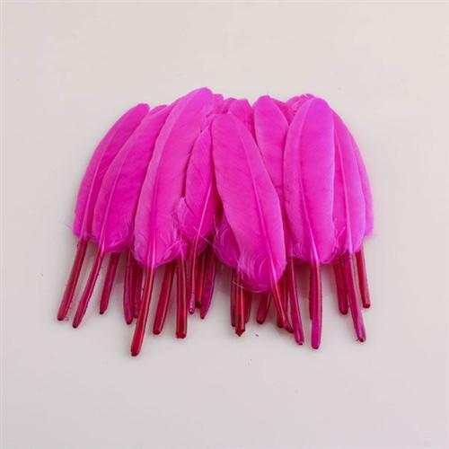 Duck Feather Decorative, 6-inch, 50-Piece, Fuchsia