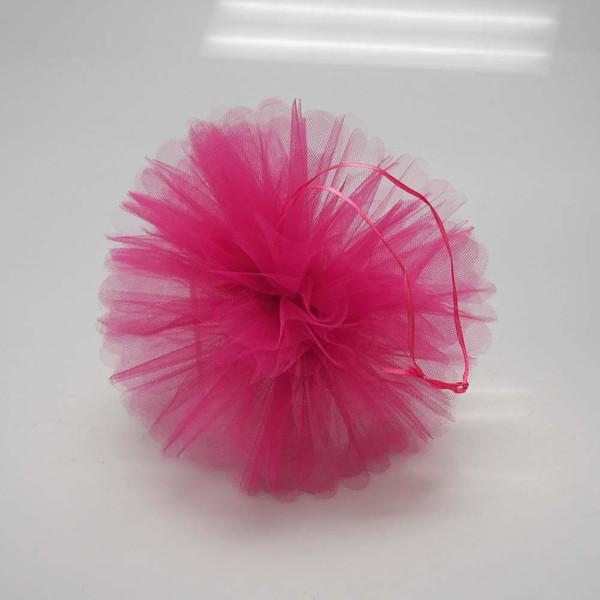 Tulle Pom Poms Ball Centerpiece, 4-Piece, 12-Inch, Fuchsia