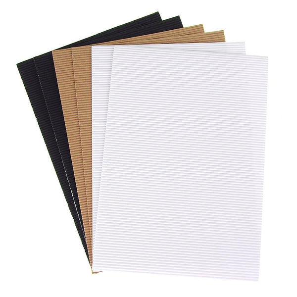 Corrugated Paper Card-stock Sheets, Assorted, 11-Inch, Black/White