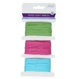 Paper Raffia Ribbon Craft Medley, 1/4-Inch,  8-Yard, 3-Piece