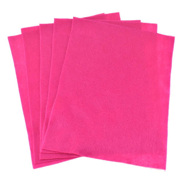 Premium Craft Felt Sheets, 8-1/2-Inch x 11-Inch, 5-Count, Hot Pink