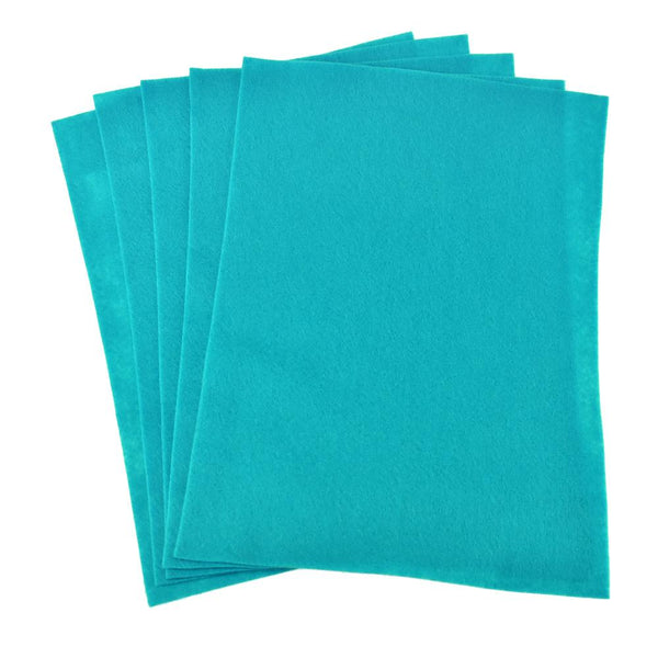 Premium Craft Felt Sheets, 8-1/2-Inch x 11-Inch, 5-Count, Teal Blue