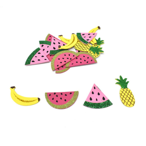 Fruits Foam Fun Glitter 3D Stickers, 20-Piece