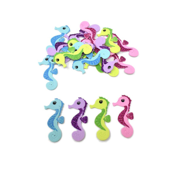 Seahorses Foam Fun Glitter 3D Stickers, 20-Piece