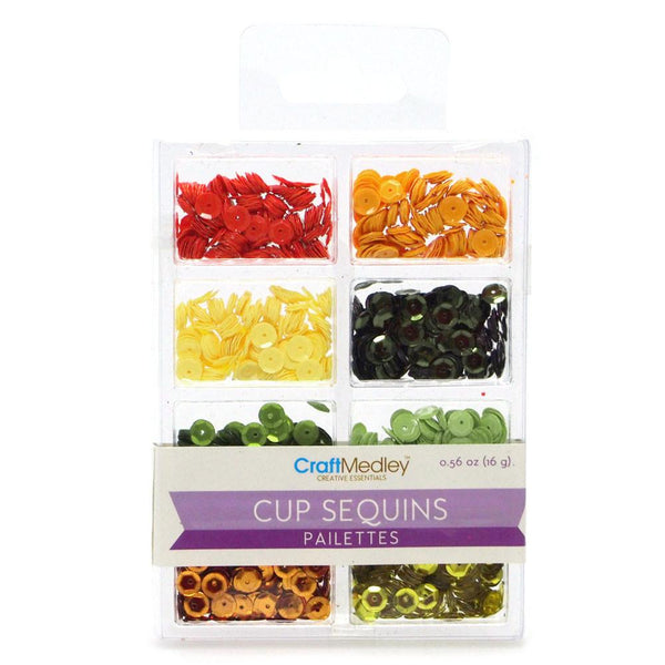 Loose Cup Sequins Palettes, Citrus, 6mm, 16-gram