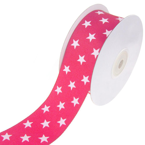 Cosmic Star Printed Grosgrain Ribbon, Hot Pink, 1-1/2-Inch, 10-Yard