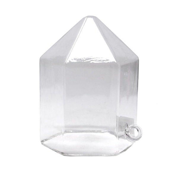 Clear Acrylic Glass Geometric Hanging Terrarium, 6-Inch