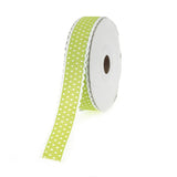 Polka Dot Picot-edge Polyester Ribbon, 7/8-Inch, 25 Yards