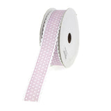 Polka Dot Picot-edge Polyester Ribbon, 7/8-Inch, 25 Yards