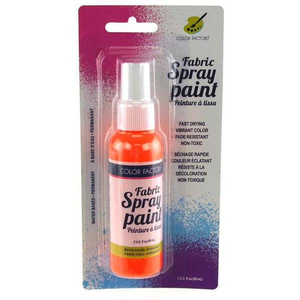 Fabric Color Spray Paint, 59mL, 5-Inch, Neon Orange