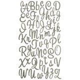 Glitter Cursive Alphabet Letter Stickers, 1-Inch, 50-count