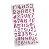 Glitter Number Stickers Three Styles, 3/4-Inch, 60-count