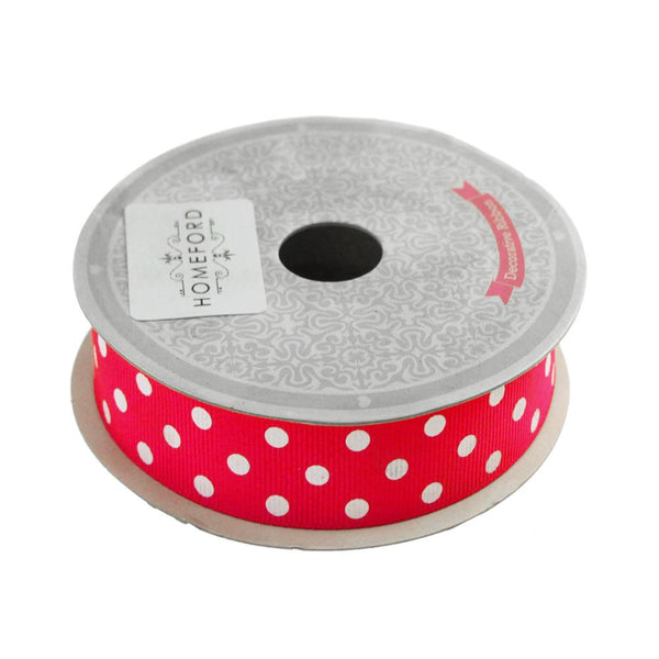 Polka Dot Grosgrain Ribbon, 7/8-Inch, 10 Yards, Red