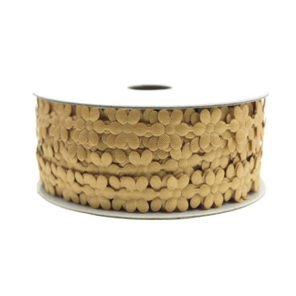 Polyester Flower Garland Ribbon, 3/8-Inch, 25-Yard, Gold