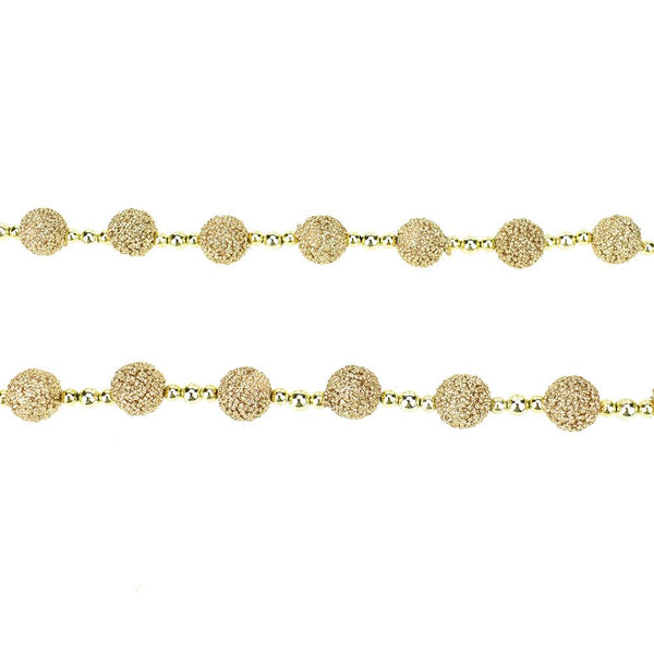 Gold Glitter Ball Garland, 8-1/2-Feet