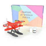 Hydroplane DIY Painting 3D Wooden Puzzle, 4-Inch