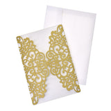 Glitter Scroll Swirl Laser Cut Invitations, 7-1/4-Inch, 8-Count