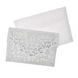 Baroque Glitter Laser Cut Invitations, 7-1/4-Inch, 8-Count