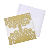 Mandala Lace Glitter Laser Cut Invitations, 5-3/4-Inch, 8-Count