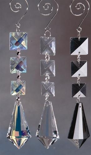 Acrylic Chandelier Crystals, Icicle Link, 7-Inch, Iridescent Clear