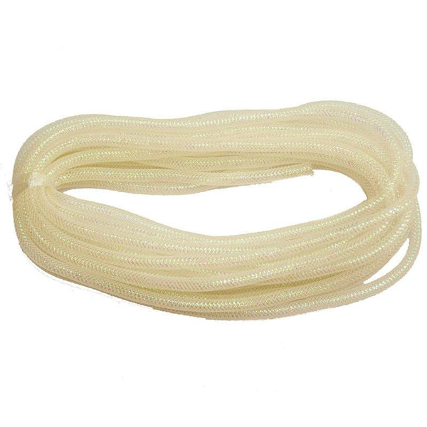 Solid Mesh Tubing Deco Flex Ribbon, 8mm, 10 Yards, Iridescent Ivory