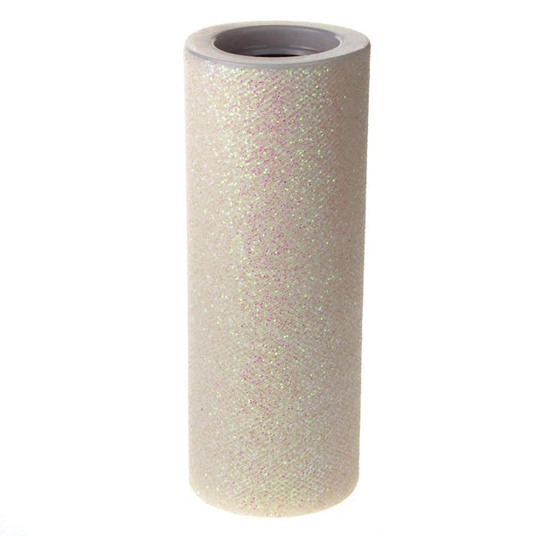 Glitter Tulle Spool Roll, 6-Inch, 10 Yards, Ivory