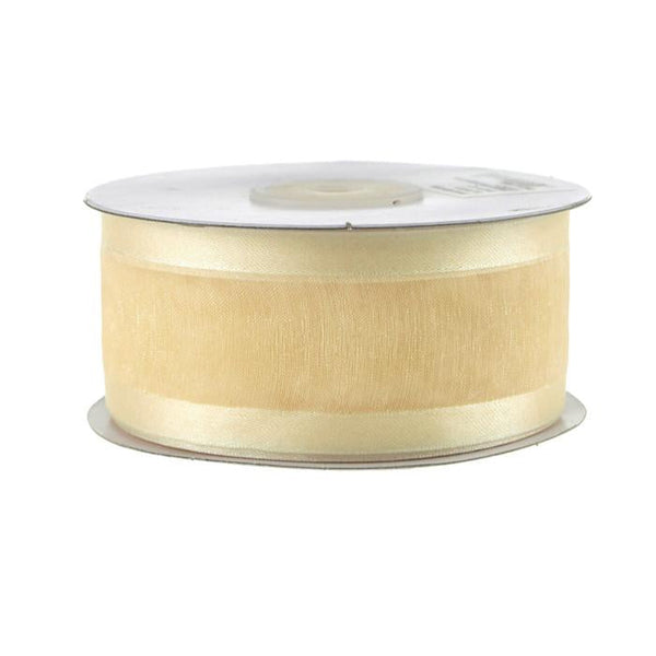 Satin-edge Sheer Organza Ribbon, 1-1/2-inch, 25-yard, Ivory