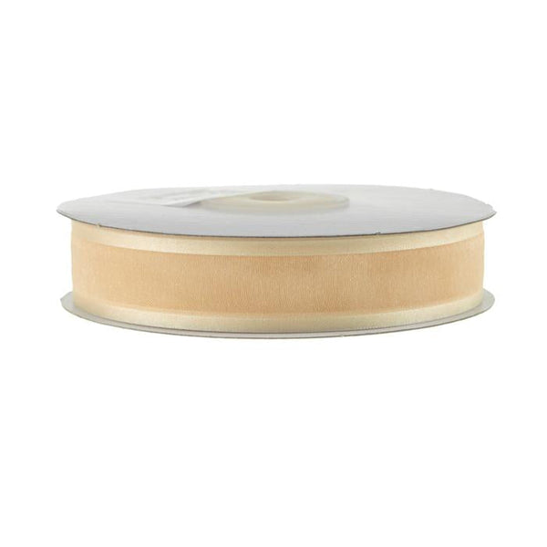 Satin-edge Sheer Organza Ribbon, 7/8-Inch, 25 Yards, Ivory