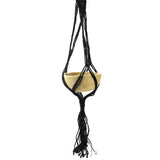 Cotton Macrame Plant Hanger, Black, 56-Inch