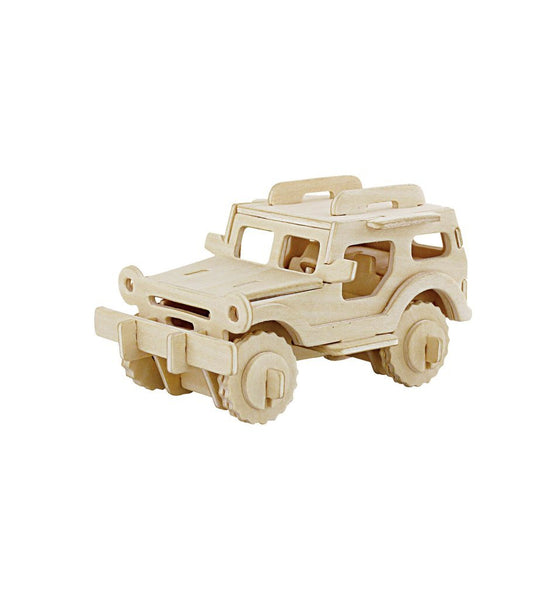 Explorer Jeep DIY 3D Wooden Puzzle, Natural, 2-3/4-Inch