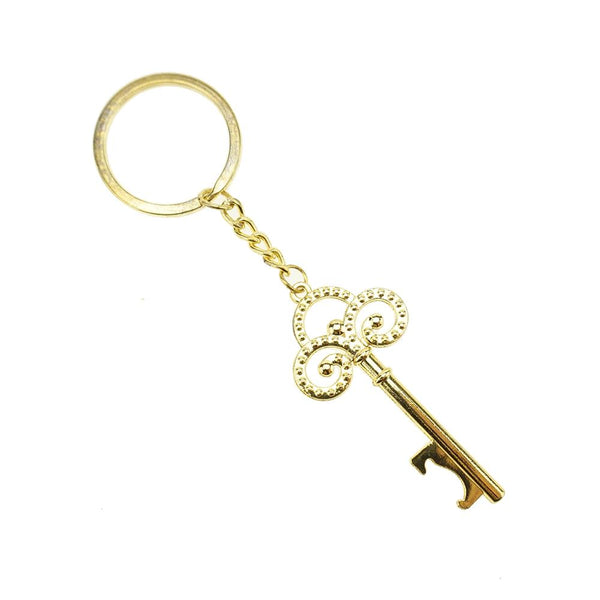 Antique Skeleton Key Wedding Key Chain Favor, 4-3/4-Inch, 12-Count, Gold