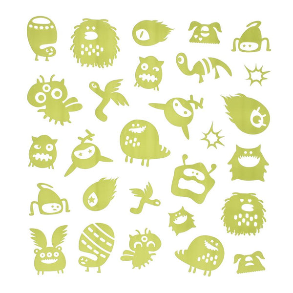 Glow In The Dark Monster Stickers, 28- Piece