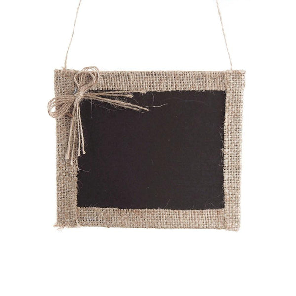 Hanging Chalkboard Frame with Burlap Border, 6-Inch