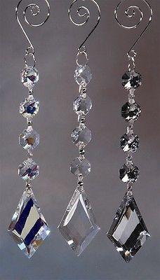 Acrylic Chandelier Crystals, Diamond Link, 7-Inch, Iridescent Clear