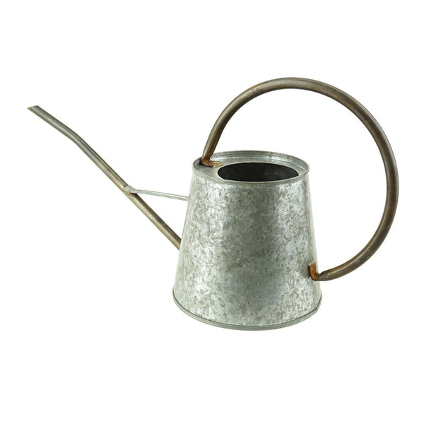 Small Metal Watering Can, Gray, 16-Inch