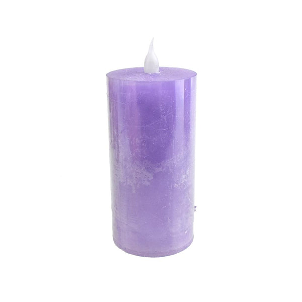 Battery Operated LED Votive Candle with Built-In Timer, Lilac, 4-Inch