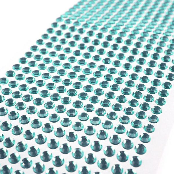 Self Adhesive Rhinestone Circle, 6mm, 72-count, Light Blue