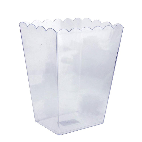 Plastic Large Scalloped Container, 7-3/4-Inch, Clear