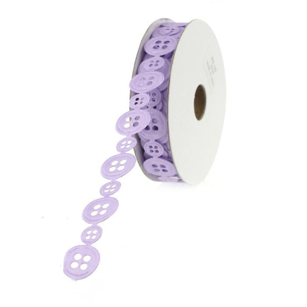 Polyester Button Garland Ribbon, 1/2-Inch, 10 Yards, Purple