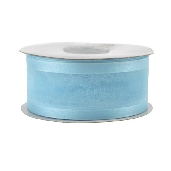 Satin-edge Sheer Organza Ribbon, 1-1/2-inch, 25-yard, Light Blue