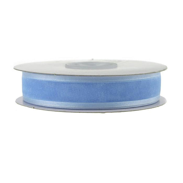 Satin-edge Sheer Organza Ribbon, 7/8-Inch, 25 Yards, Light Blue