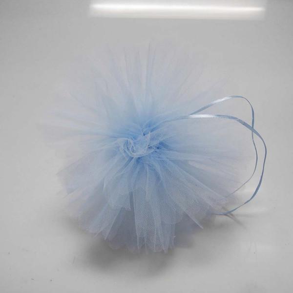 Tulle Pom Poms Ball Centerpiece, 4-Piece, 10-Inch, Light Blue