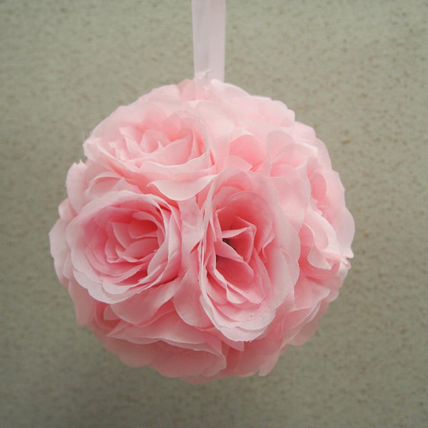 Silk Flower Kissing Balls Wedding Centerpiece, 6-Inch, Light Pink