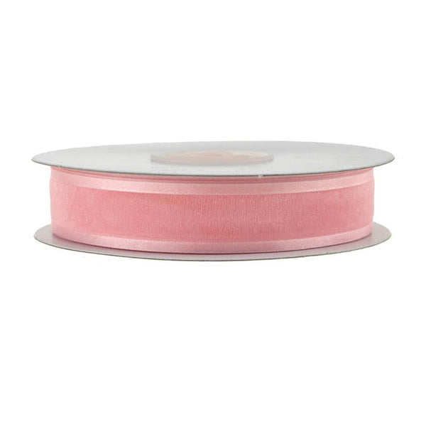 Satin-edge Sheer Organza Ribbon, 7/8-Inch, 25 Yards, Light Pink