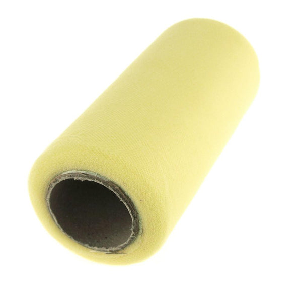 Premium American Tulle Spool Roll, Made in the USA, 6-Inch, 25 Yards, Light Yellow