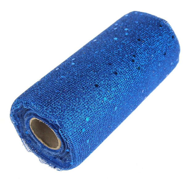 Glitter Mesh Net Roll, 6-Inch, 10 Yards, Royal Blue