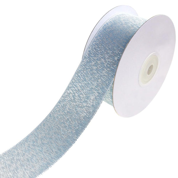 Shimmering Metallic Textured Weave Ribbon, Blue, 1-1/2-Inch, 10-Yard