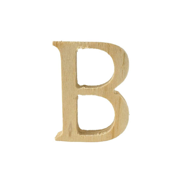 Pine Standing Wood Letter B, 2-Inch, 3-Count